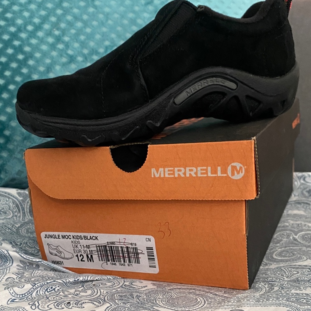 Merrell Kids Black Slip-On Loafers